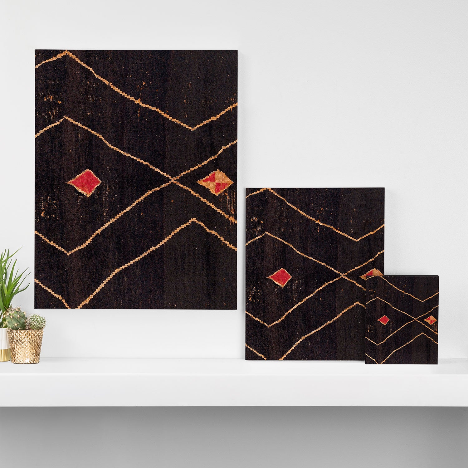Feiija  Antique South Morocco North African Pile Rug Print Canvas Print Gallery Image 3