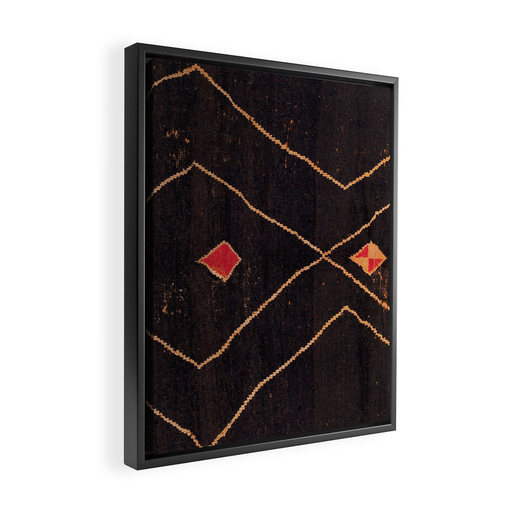Feiija  Antique South Morocco North African Pile Rug Print Framed Canvas Print Gallery Image 2