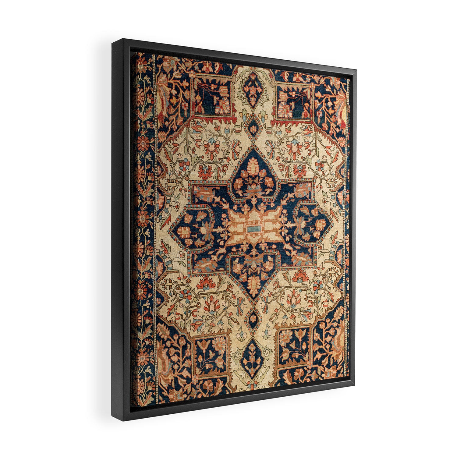 Ferahan  Antique West Persian Rug Print Framed Canvas Print Gallery Image 2