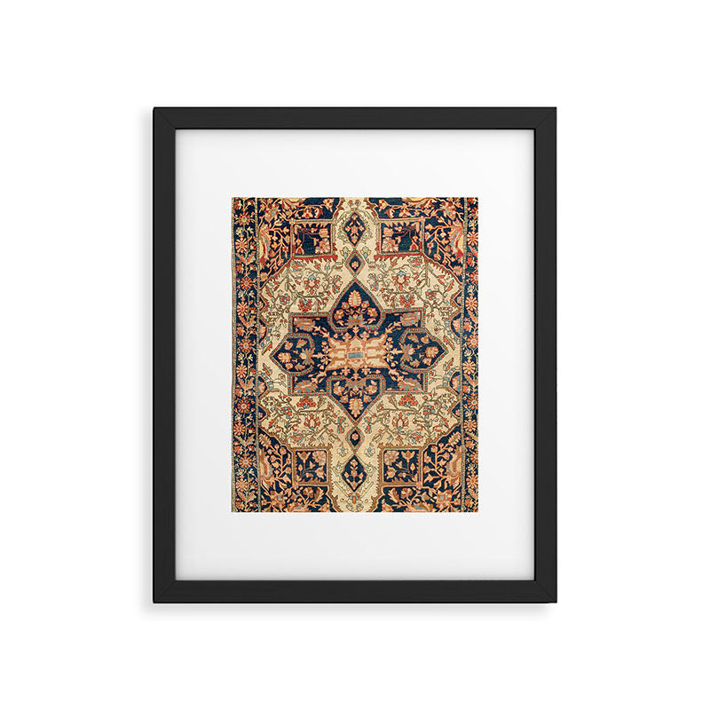 Ferahan  Antique West Persian Rug Print Framed Art Print Gallery Image 4