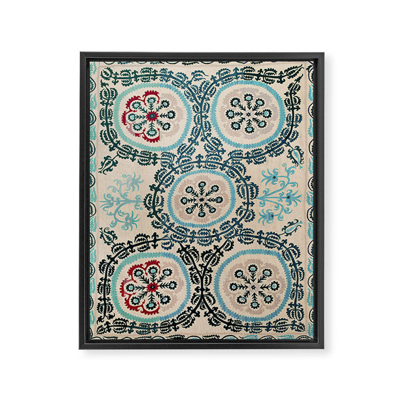 Ferghana Suzani  Northeast Uzbekistan Embroidery Print Framed Canvas Print Gallery Image 3