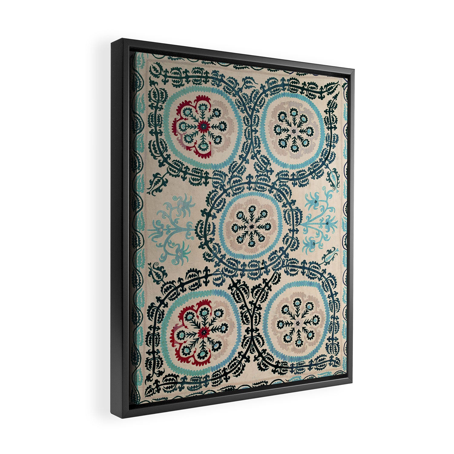Ferghana Suzani  Northeast Uzbekistan Embroidery Print Framed Canvas Print Gallery Image 2