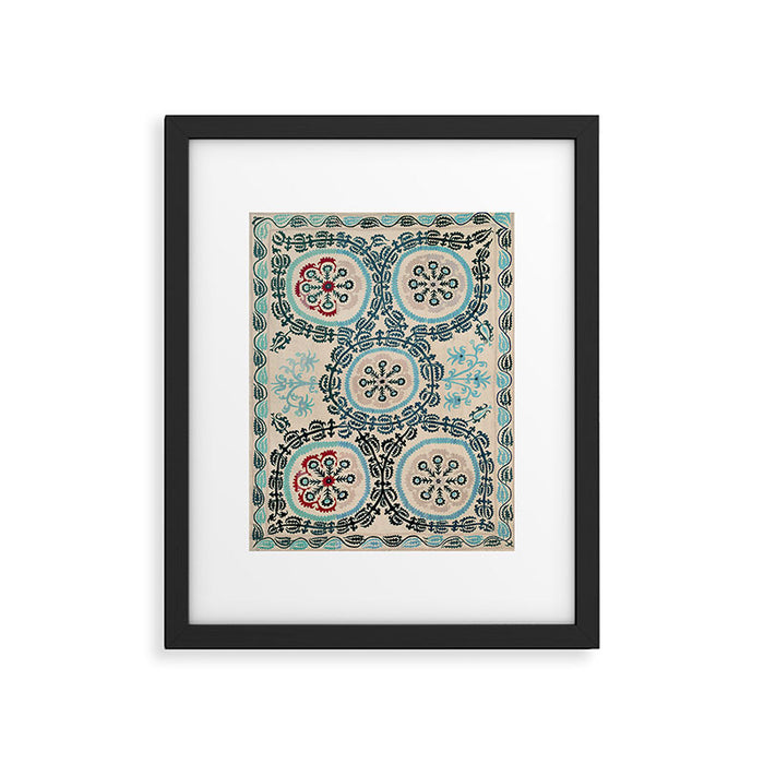 Ferghana Suzani  Northeast Uzbekistan Embroidery Print Framed Art Print Gallery Image 1