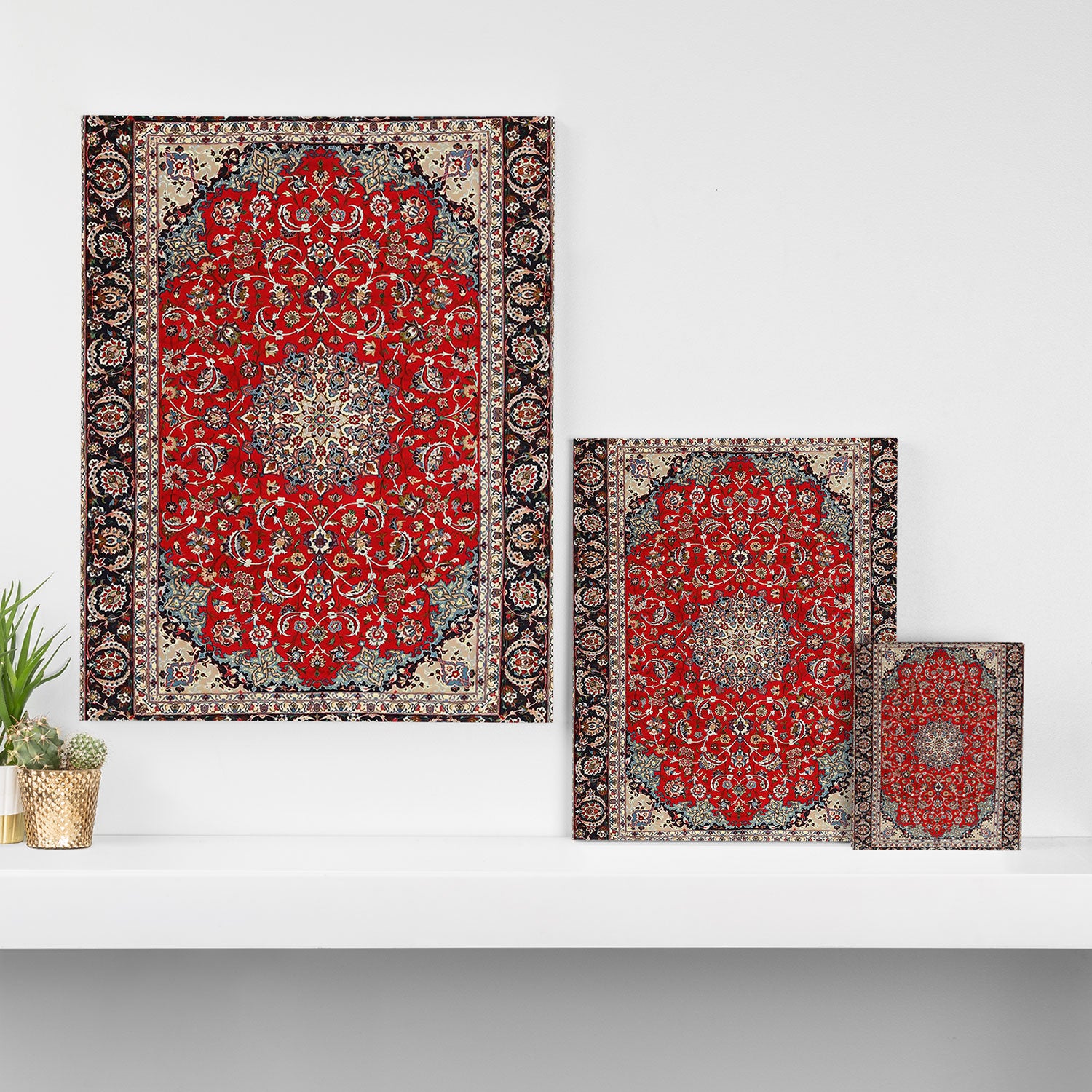 Fine Silk & Wool Isfahan Persian Rug Print Canvas Print Gallery Image 3