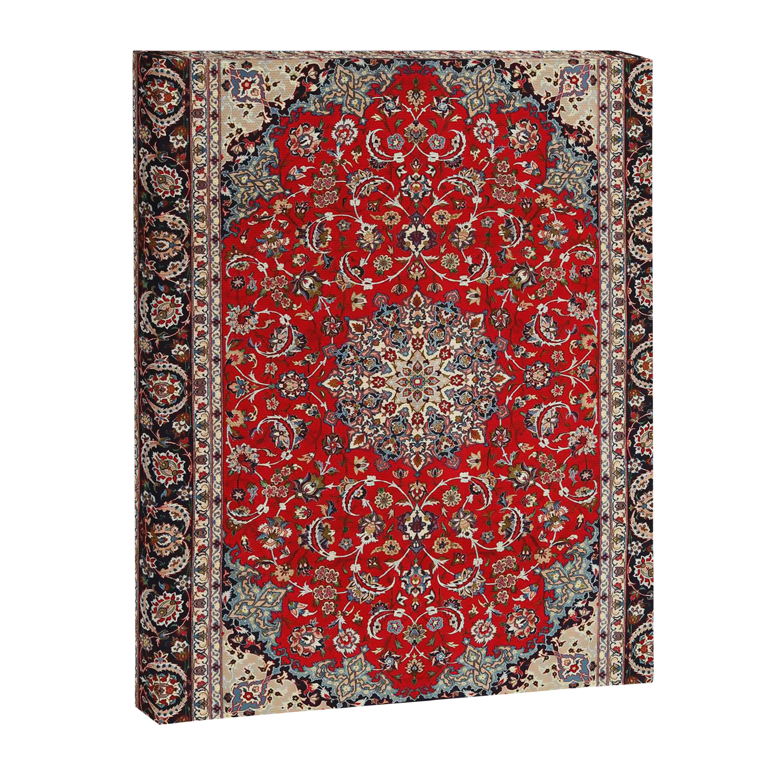Fine Silk & Wool Isfahan Persian Rug Print Canvas Print Gallery Image 3