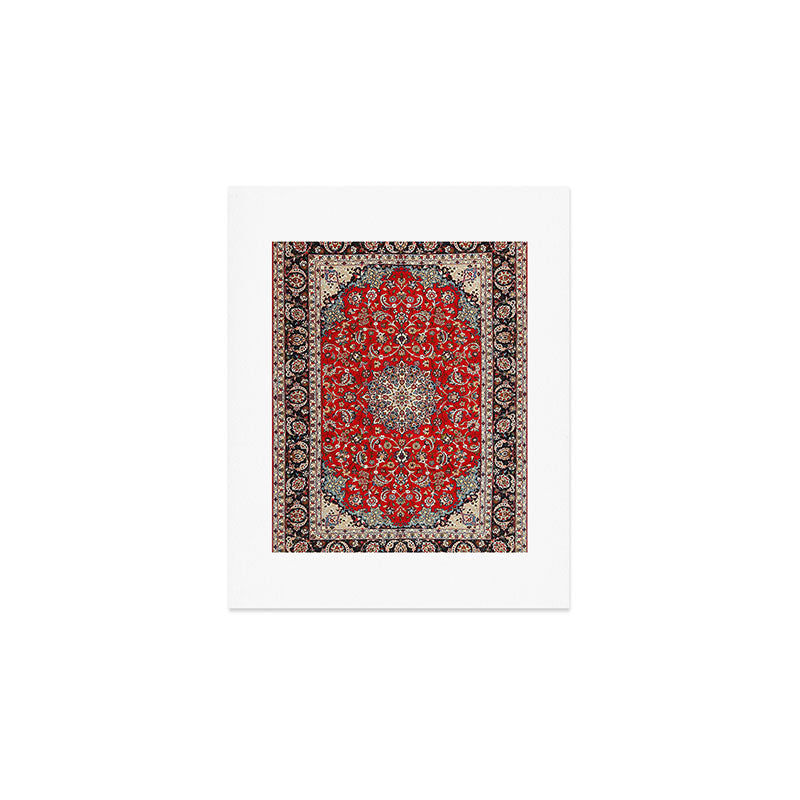 Fine Silk & Wool Isfahan Persian Rug Print Art Print Gallery Image 1