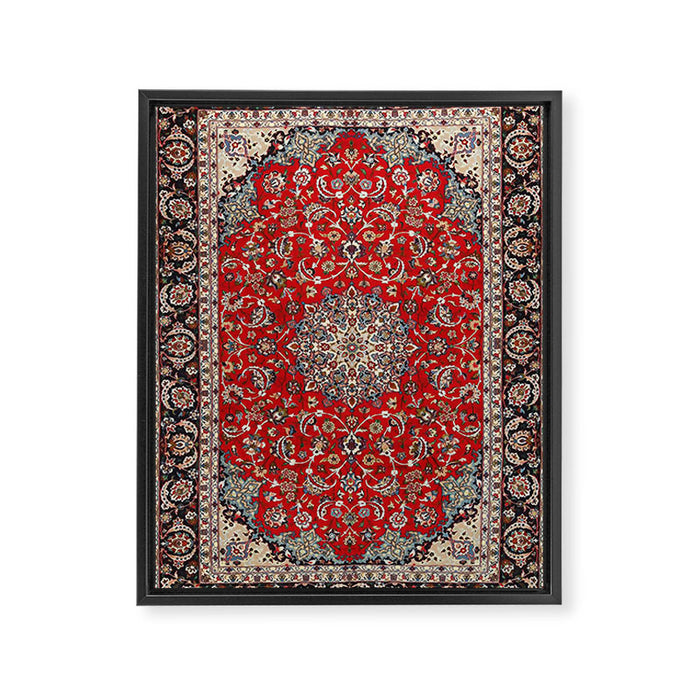 Fine Silk & Wool Isfahan Persian Rug Print Framed Canvas Print Gallery Image 1