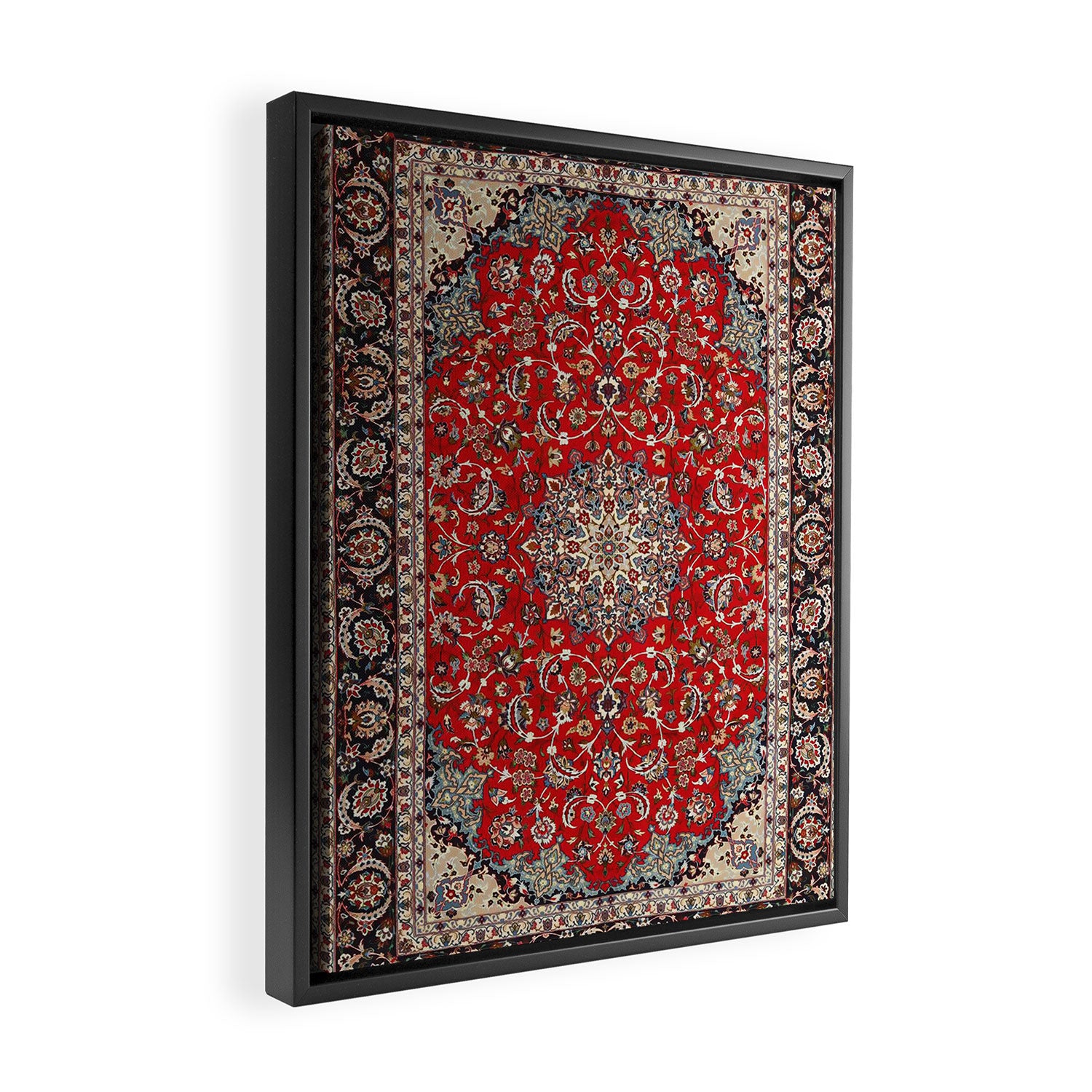 Fine Silk & Wool Isfahan Persian Rug Print Framed Canvas Print Gallery Image 2