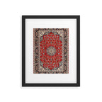 Fine Silk & Wool Isfahan Persian Rug Print Framed Art Print Gallery Image 4