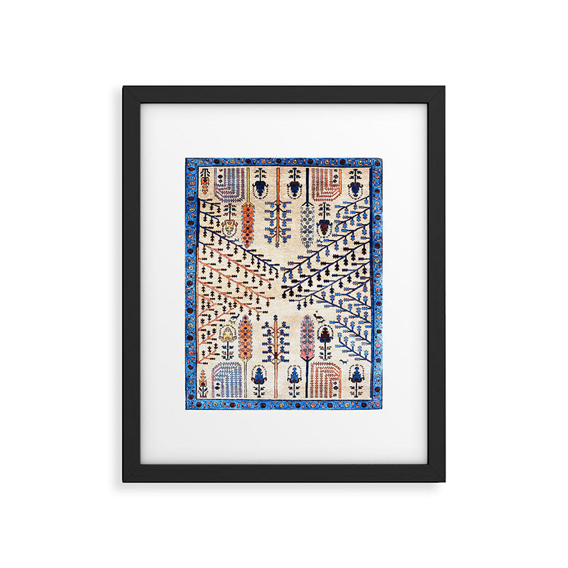 Floral Garden Persian Rug Print Framed Art Print Gallery Image 4