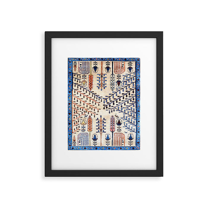 Floral Garden Persian Rug Print Framed Art Print Gallery Image 1