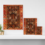 Floral Persian Bakhtiari Rug Print Canvas Print Gallery Image 3