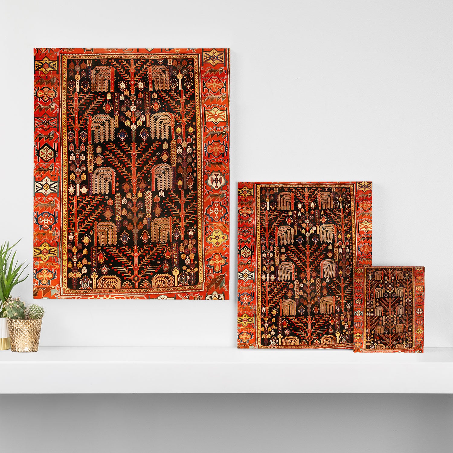 Floral Persian Bakhtiari Rug Print Canvas Print Gallery Image 3