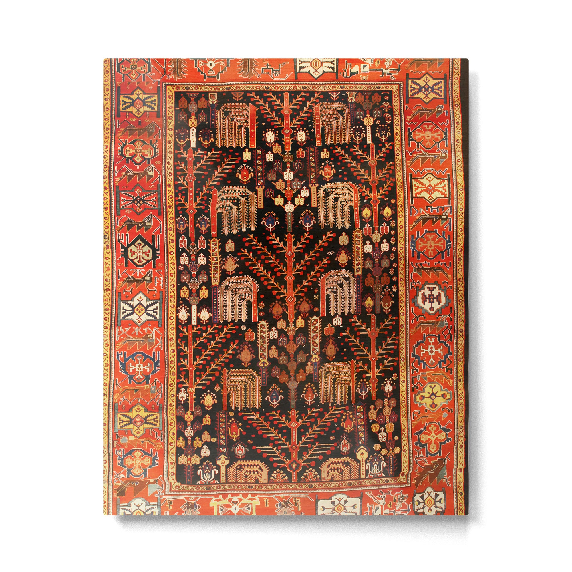 Floral Persian Bakhtiari Rug Print Metal Print Gallery Image 4
