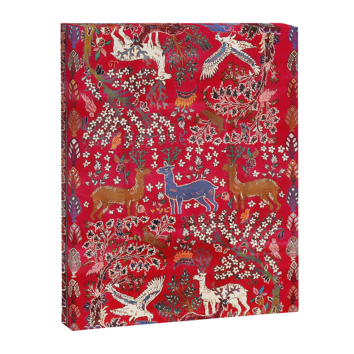 Floral Persian Rug Print With Birds And Animals Canvas Print Gallery Image 1