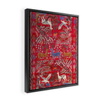 Floral Persian Rug Print With Birds And Animals Framed Canvas Print Gallery Image 2
