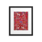 Floral Persian Rug Print With Birds And Animals Framed Art Print Gallery Image 5