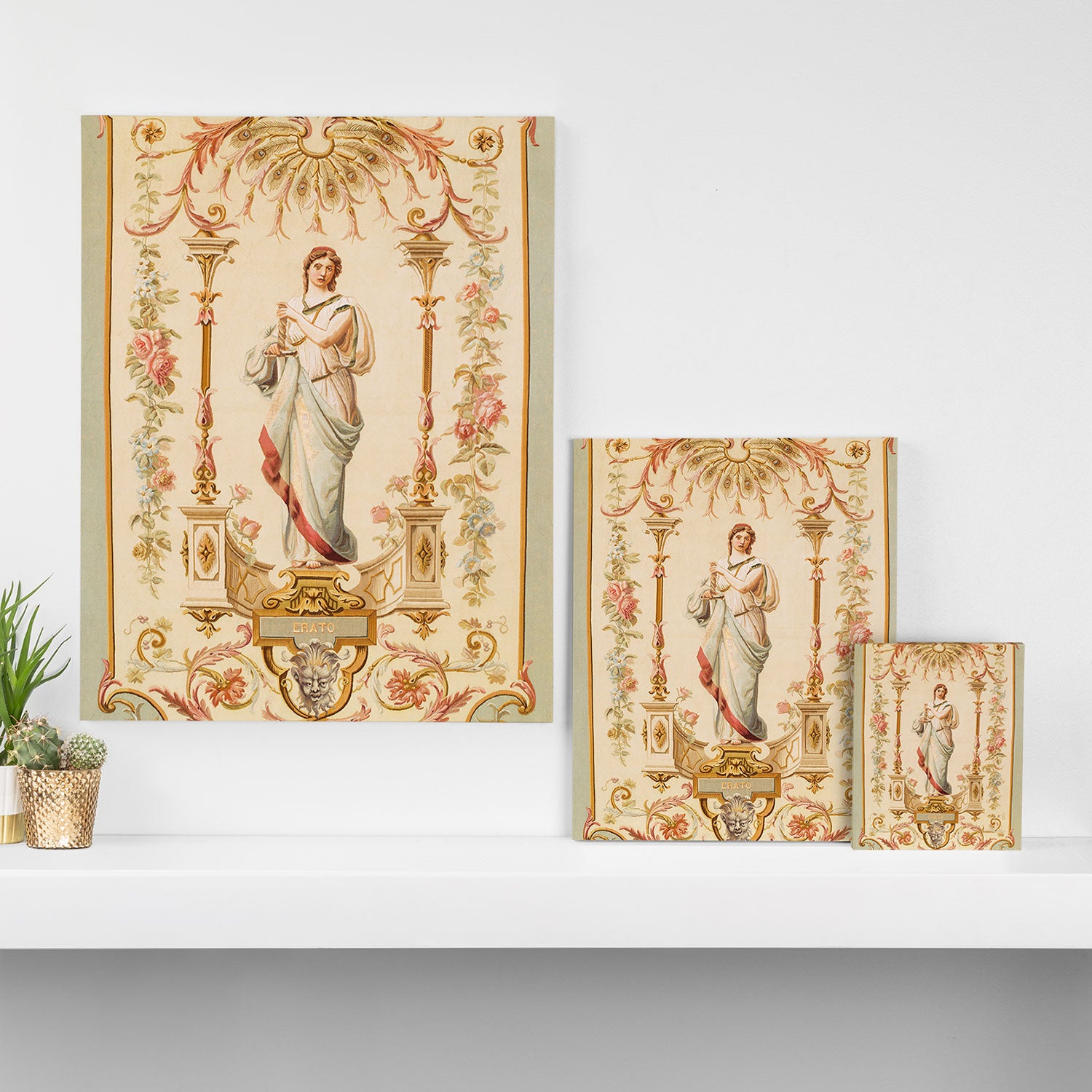 French Aubusson  Antique Tapestry Print Canvas Print Gallery Image 3