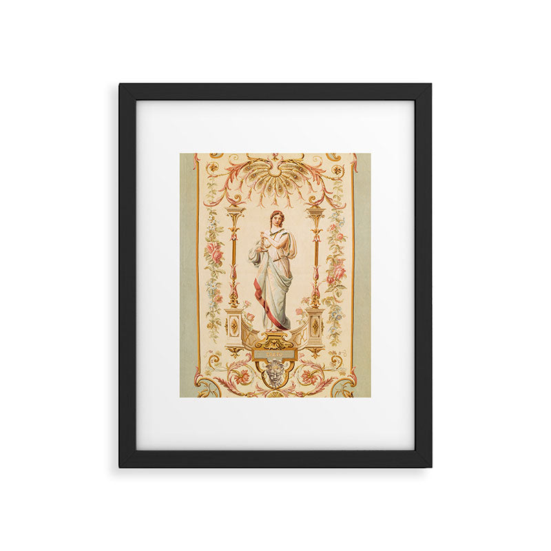 French Aubusson  Antique Tapestry Print Framed Art Print Gallery Image 4