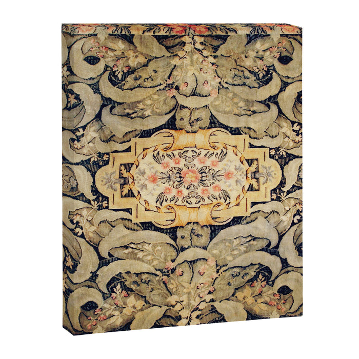 French Aubusson Vintage Floral Rug Print Canvas Print Gallery Image 1