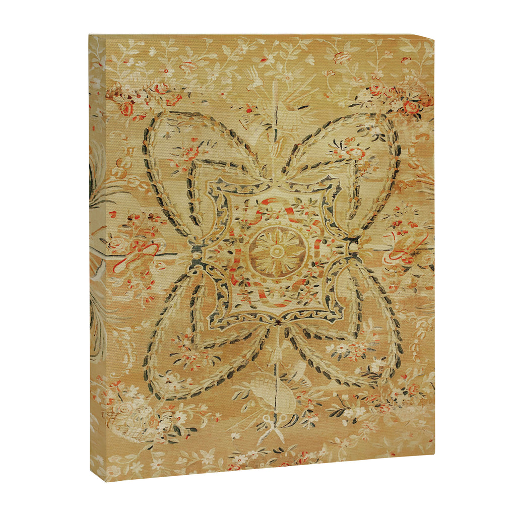 French Aubusson Vintage Rug Print Canvas Print Gallery Image 3