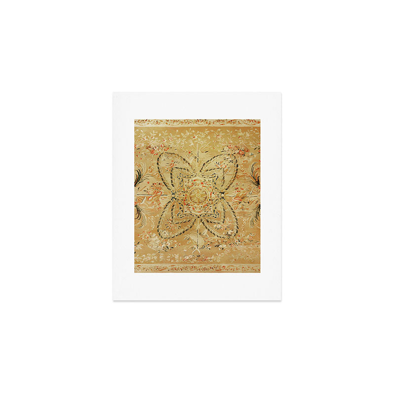 French Aubusson Vintage Rug Print Art Print Gallery Image 1