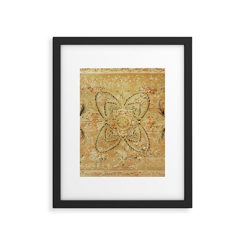 French Aubusson Vintage Rug Print Framed Art Print Gallery Image 6