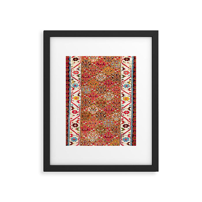 Garahgozloo Hamadan West Persian Long Rug Print Framed Art Print Gallery Image 1