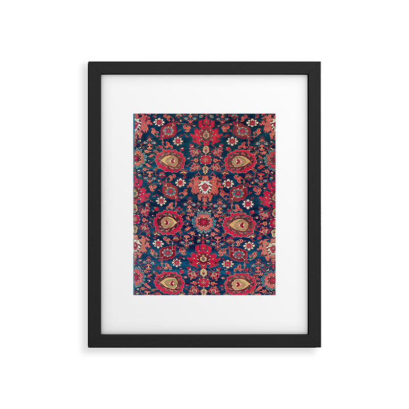 Garahgozloo Hamadan West Persian Rug Fragment Framed Art Print Gallery Image 4