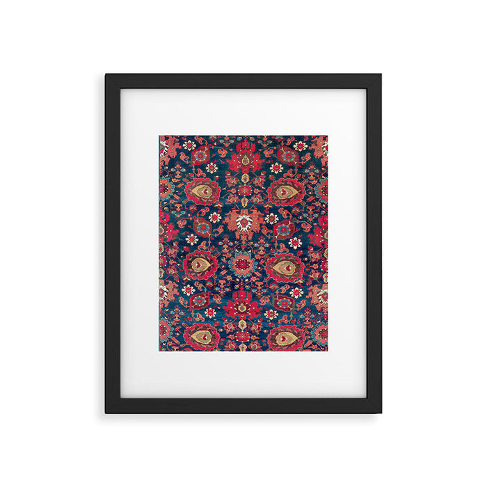 Garahgozloo Hamadan West Persian Rug Fragment Framed Art Print Gallery Image 1