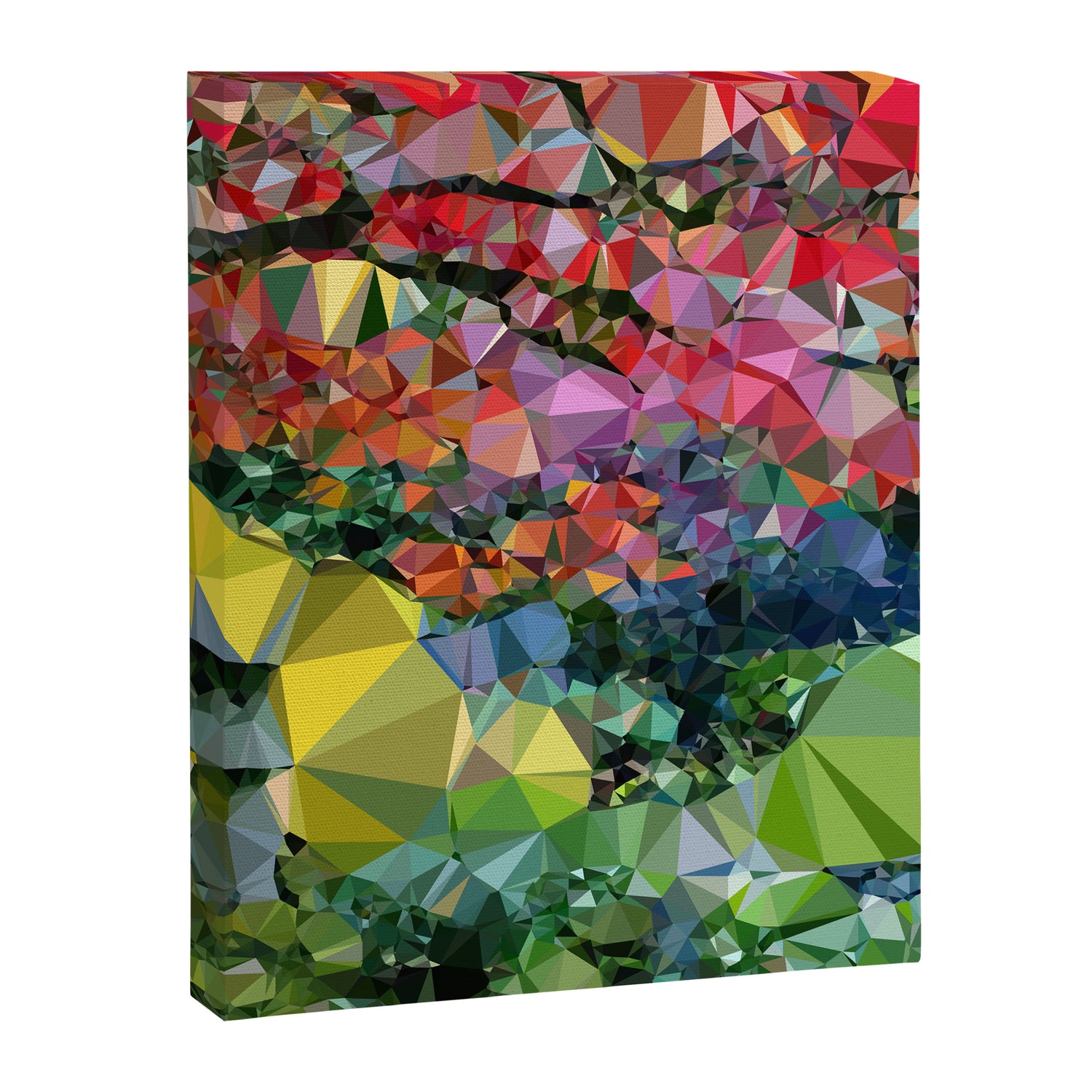 Garden Landscape Low Poly Geometric Triangle Art Canvas Print Gallery Image 3