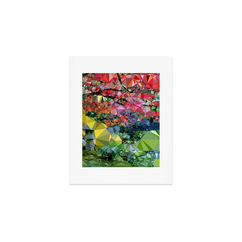 Garden Landscape Low Poly Geometric Triangle Art Art Print Gallery Image 1