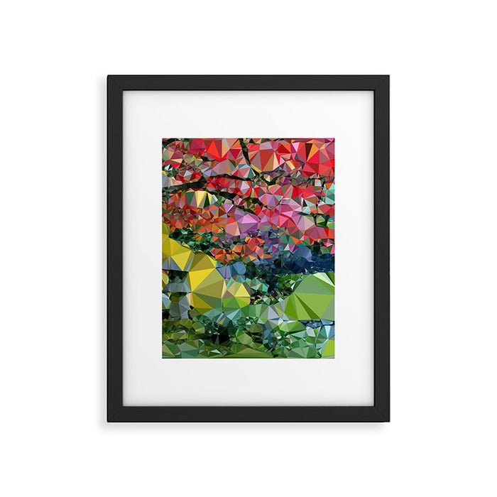 Garden Landscape Low Poly Geometric Triangle Art Framed Art Print Gallery Image 1