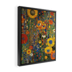 Garden with Colorful Abstract Flowers Framed Canvas Print Gallery Image 2