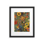 Garden with Colorful Abstract Flowers Framed Art Print Gallery Image 6