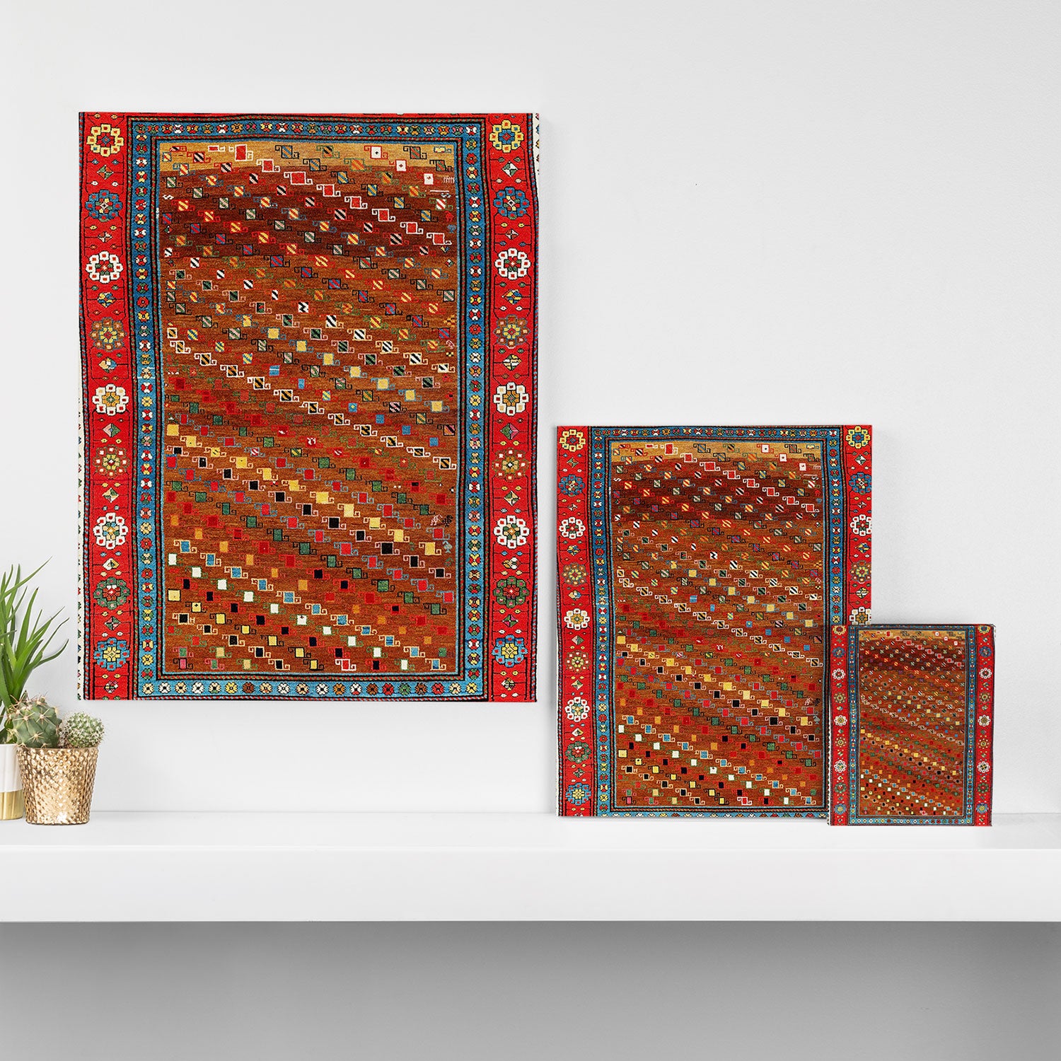 Genje Central Caucasus Antique Rug Print Canvas Print Gallery Image 3