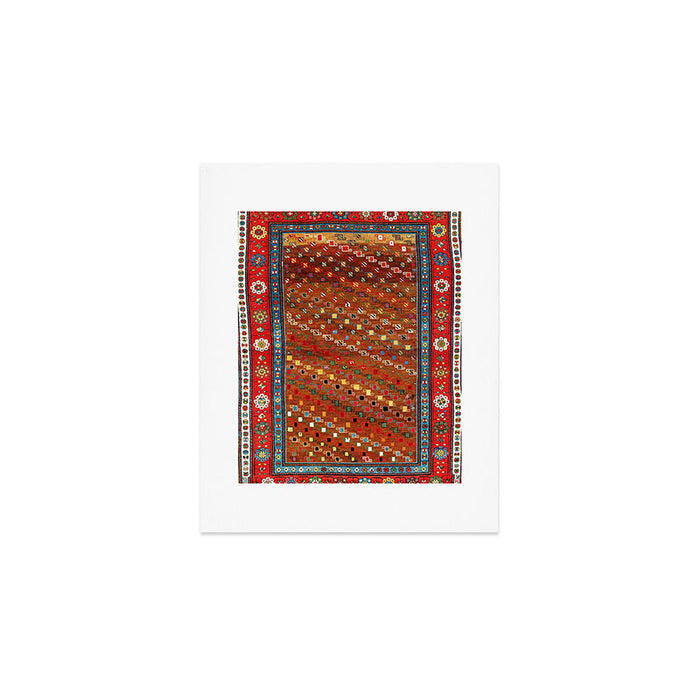 Genje Central Caucasus Antique Rug Print Art Print Gallery Image 1