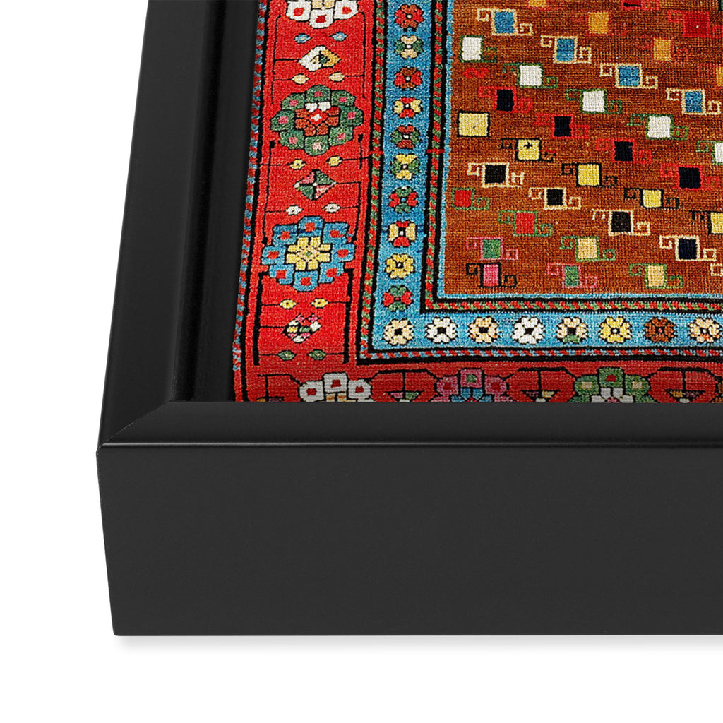 Genje Central Caucasus Antique Rug Print Framed Canvas Print Gallery Image 3