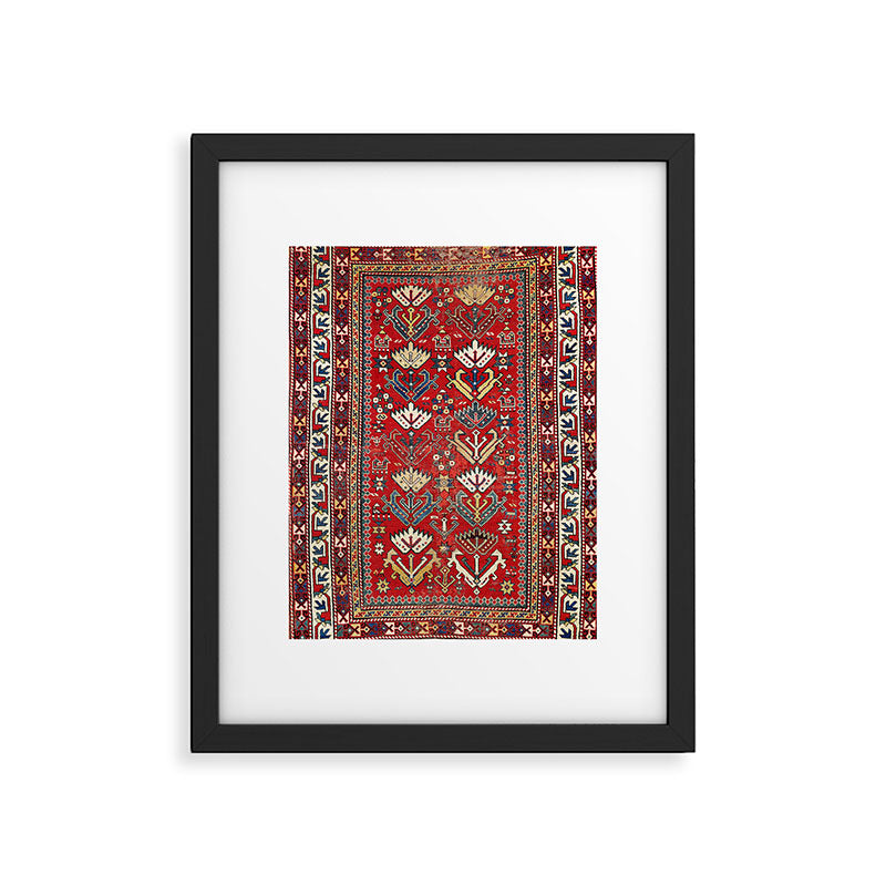 Genje Central Caucasus Rug Print Framed Art Print Gallery Image 4