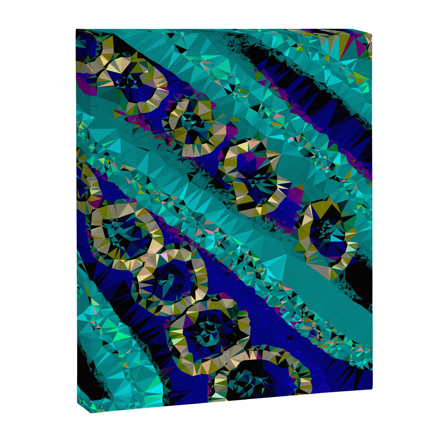 Glittery Low Poly Abstract Geometric Art Canvas Print Gallery Image 3