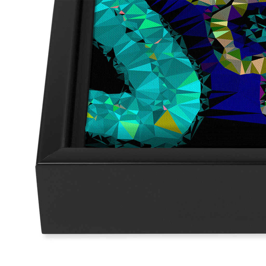 Glittery Low Poly Abstract Geometric Art Framed Canvas Print Gallery Image 3
