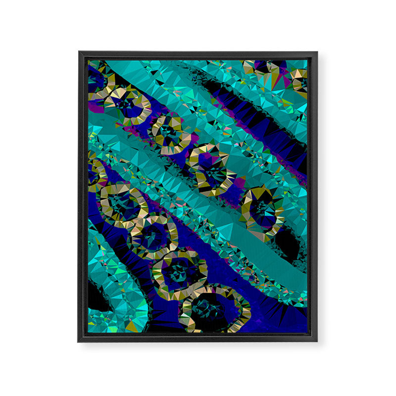 Glittery Low Poly Abstract Geometric Art Framed Canvas Print Gallery Image 8