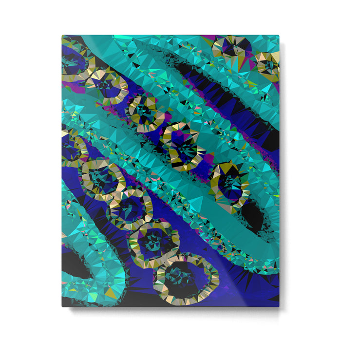 Glittery Low Poly Abstract Geometric Art Metal Print Gallery Image 1