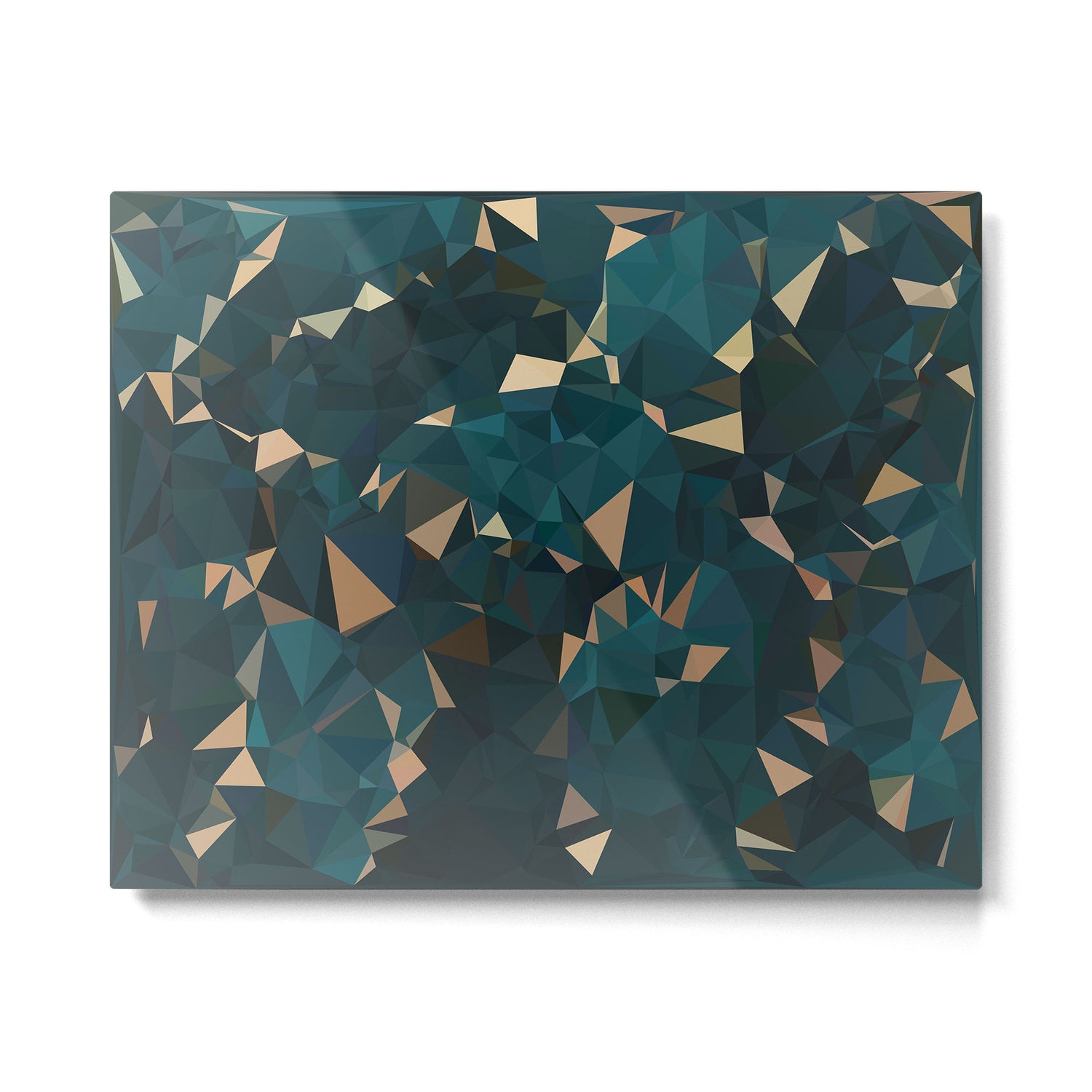 Gold Teal Abstract Low Poly Geometric Triangles Metal Print Gallery Image 4