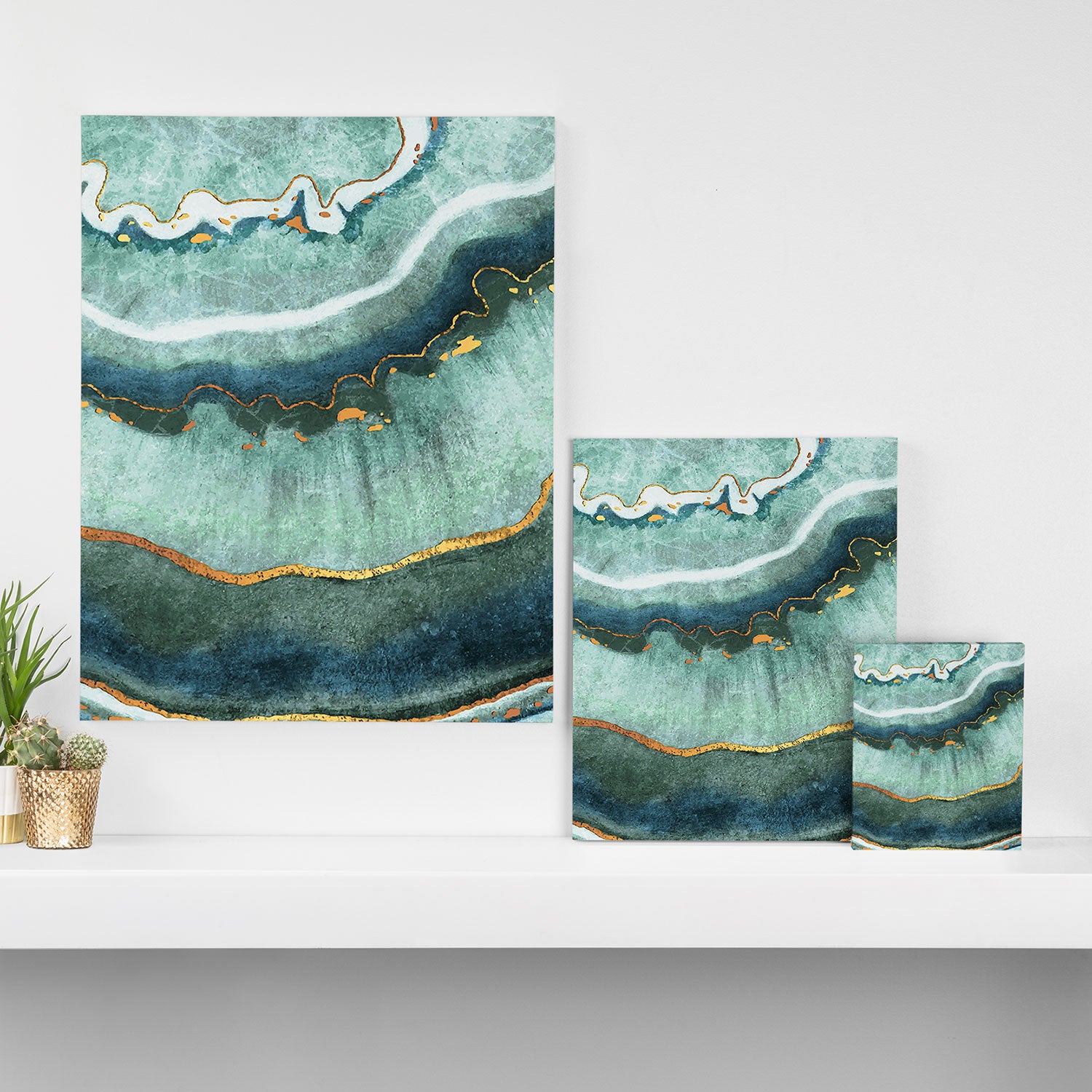 Gold Turquoise Agate Canvas Print Gallery Image 3