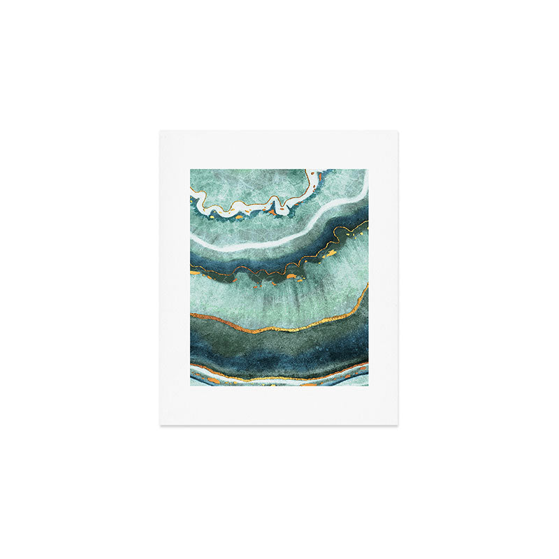 Gold Turquoise Agate Art Print Gallery Image 1