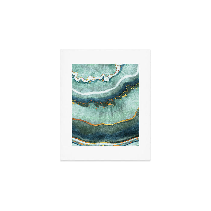 Gold Turquoise Agate Art Print Gallery Image 1