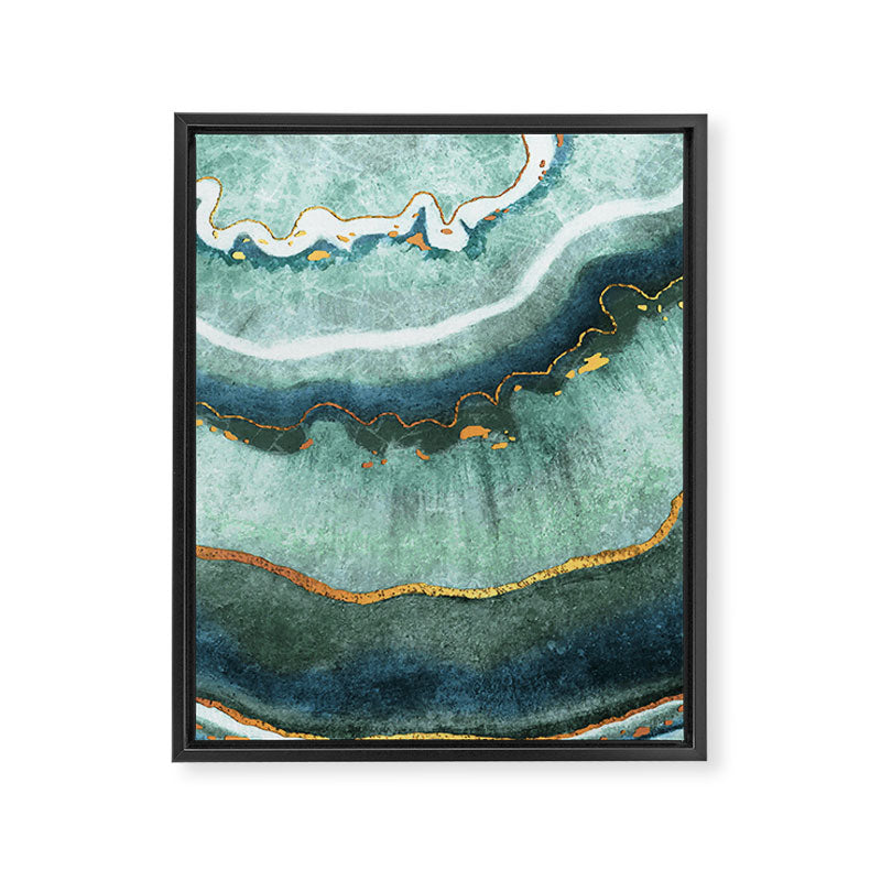 Gold Turquoise Agate Framed Canvas Print Gallery Image 3