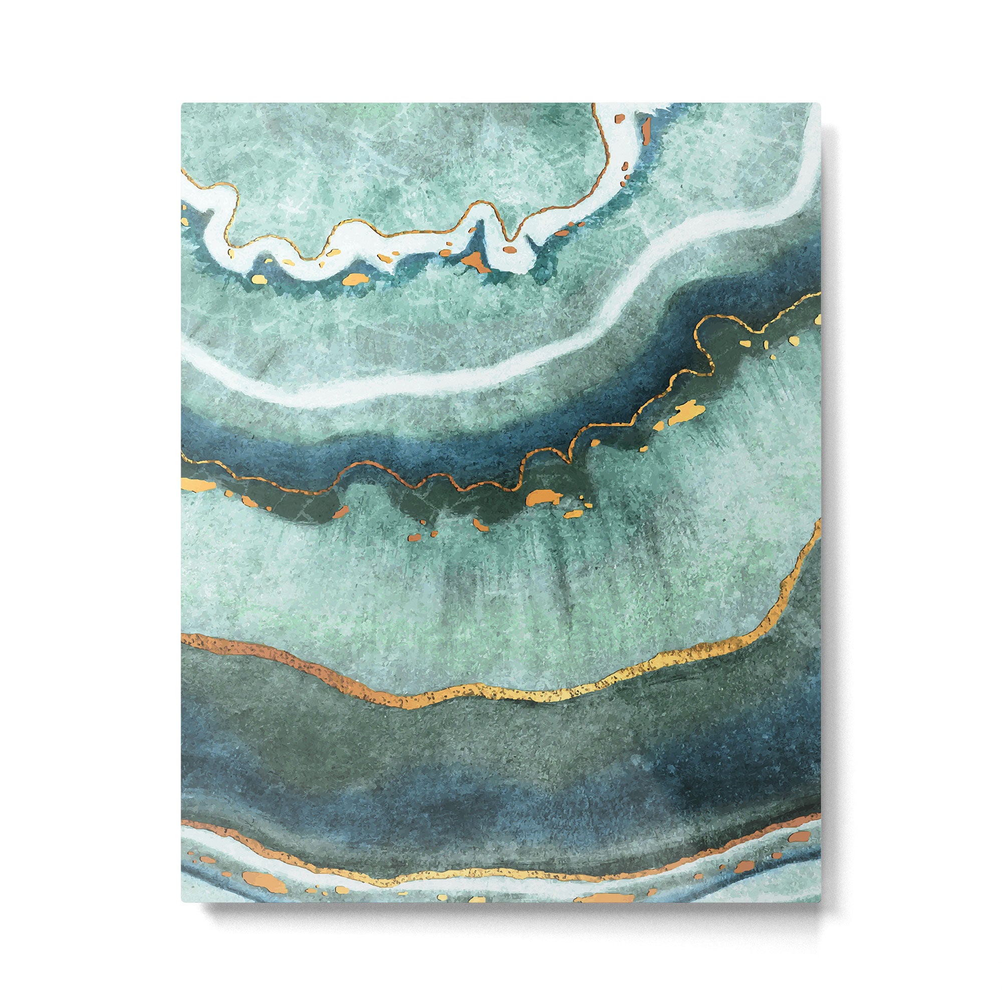 Gold Turquoise Agate Metal Print Gallery Image 6
