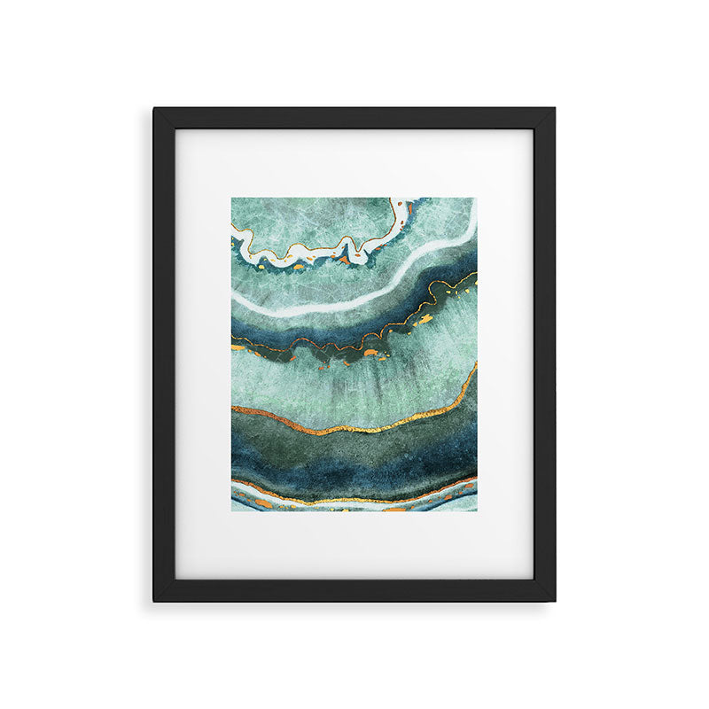 Gold Turquoise Agate Framed Art Print Gallery Image 6